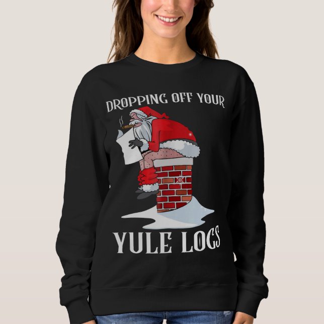 Santa que cae de la camisa divertida del navidad (Anverso)
