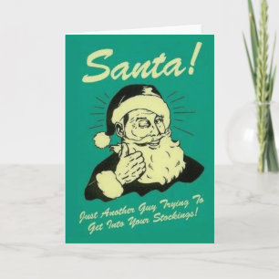 Santa que consigue en su tarjeta de felicitación