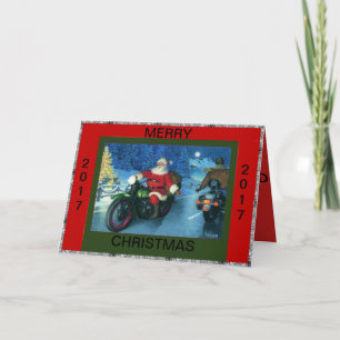 SANTA QUE MONTA UNA TARJETA DE NAVIDAD DE LA