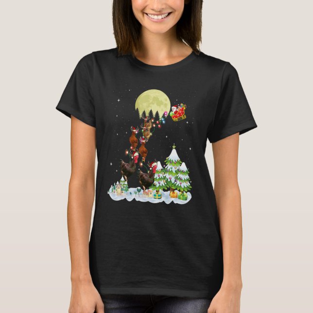 Santa Reindeer Chicken Ugly Sweater Farmer Christm (Anverso)