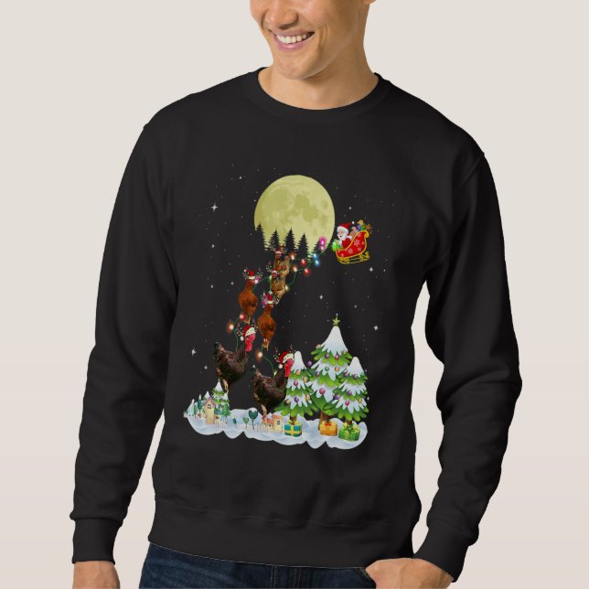 Santa Reindeer Chicken Ugly Sweater Farmer Christm (Anverso)