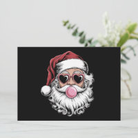 Santa Retro Con Gafas Soplando Burbuja Navidad