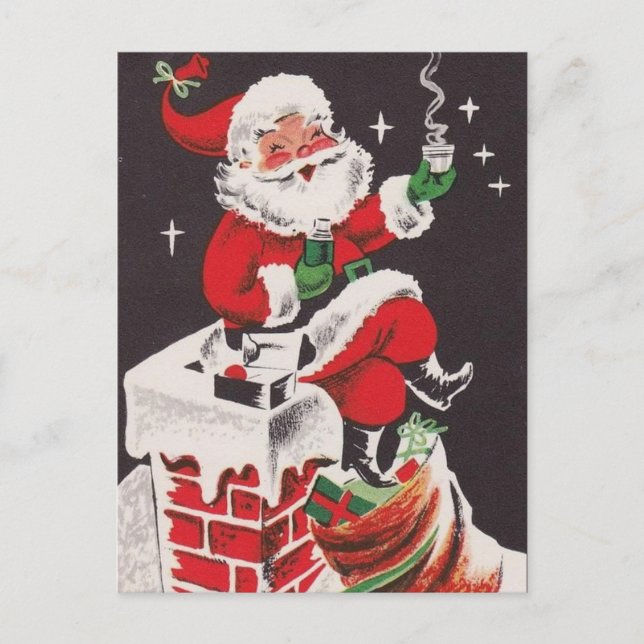 Santa Retro de los años 1950 en la Navidad de los  (Anverso)
