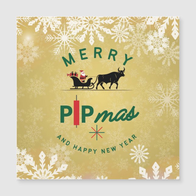 Santa Riding a Bull Sleigh – Forex Pipmas Gift  (Anverso)