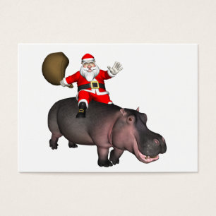 Santa Riding En Hippo