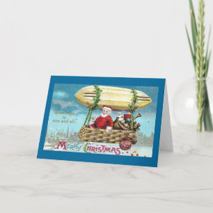 Santa Riding en Navidad blimp