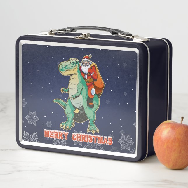 Santa Riding T Rex - Merry Trexmas (In situ)
