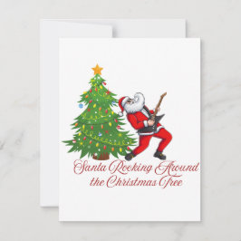 Santa Rockeando alrededor del árbol de Navidad en 