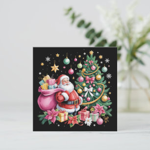 Santa Rosa Coquette Retro Navidad Chica Árbol Lind