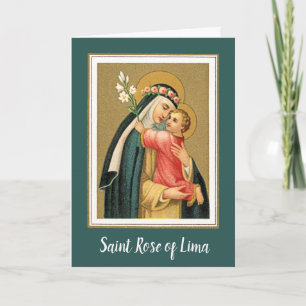 Santa Rosa y el Niño Jesús (M 023) Tarjeta de salu