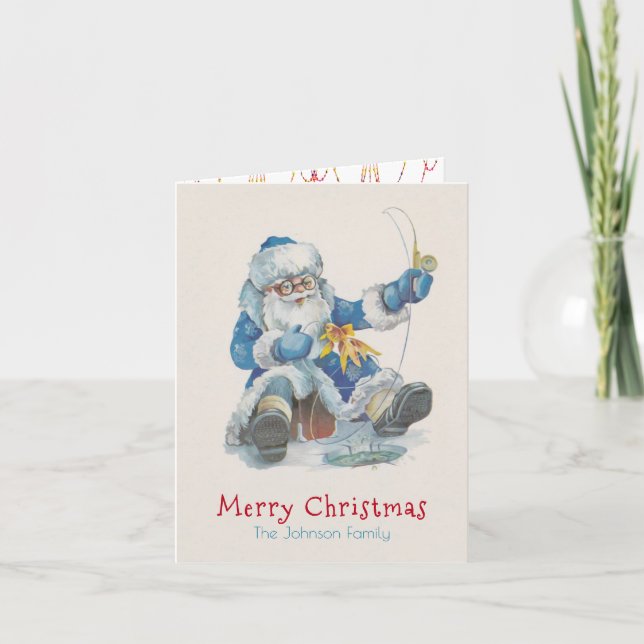 Santa se fue de pesca (FOTO INSERTADA) - Tarjeta / (Anverso)