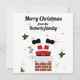 Santa se quedó en la tarjeta de la chimenea