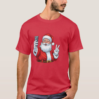Santa Selfie – Camiseta Divertida de Navidad