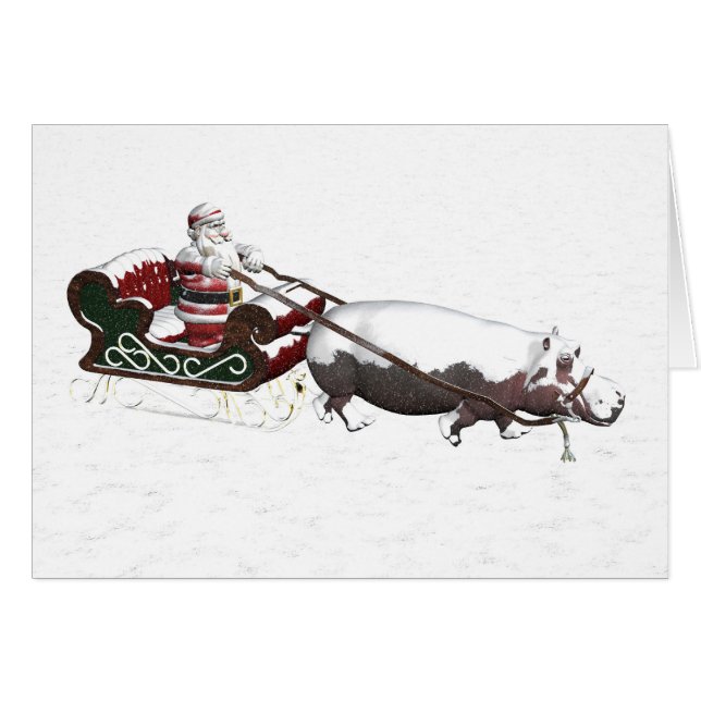 Santa Sled Borrada Por Hipopótamo (Anverso (Horizontal))