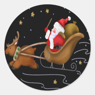 Santa Sleigh - Hoja de Pegatinas