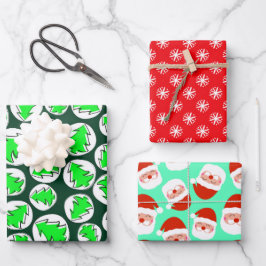 SANTA SNOWFLAKES Y ÁRBOLES ARROJANDO HOJAS DE PAPE