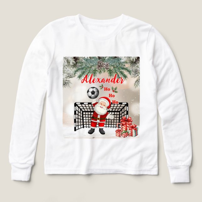 Santa Soccer Christmas Soccer Personalized (Diseño frontal)