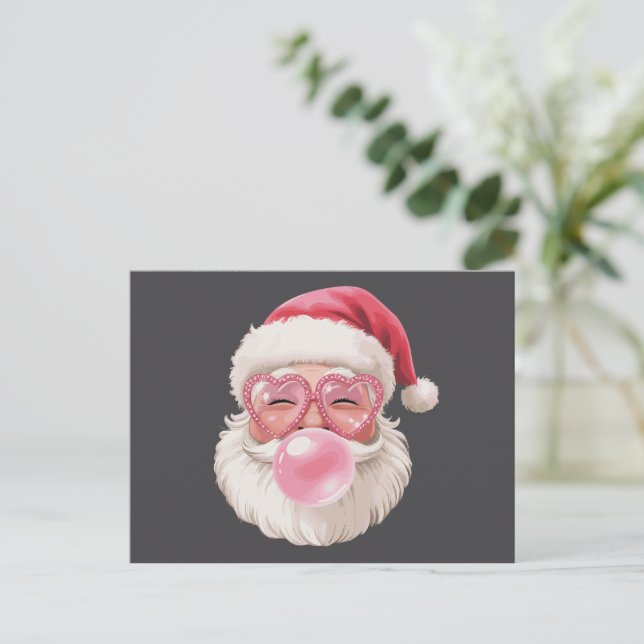 Santa Soplando Burbuja Navidad Divertida Navidad (Anverso de pie)