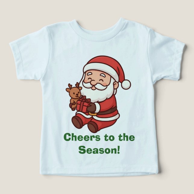 Santa sosteniendo juguete de reno (Diseño delantero )