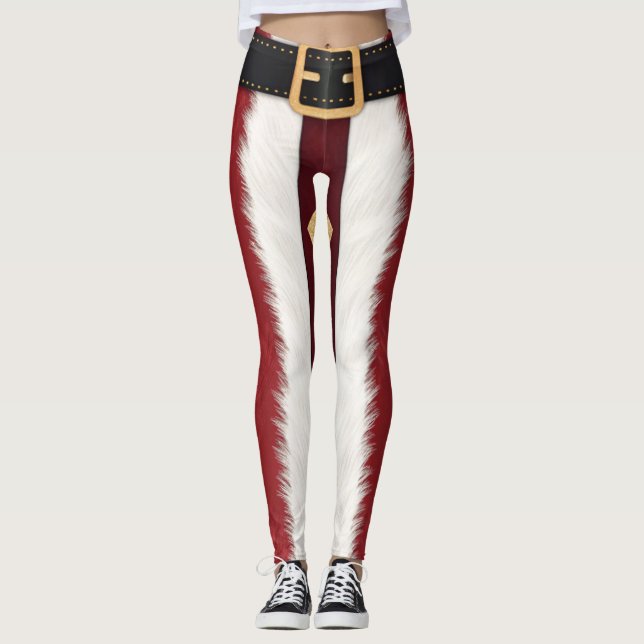 Santa Suit Striped Leggings – Modern Christmas  (Anverso)