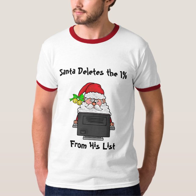 Santa suprime la camiseta política del navidad del (Anverso)
