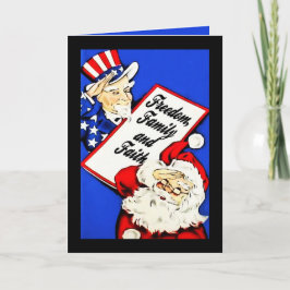 Santa, tarjetas de Navidad patrióticas del saludo