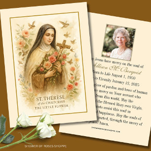 Santa Teresa Católica Funeral Memorial Tarjeta San