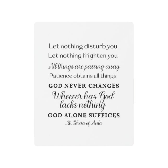 Santa Teresa de Ávila cita arte mural Metalizado (Anverso)