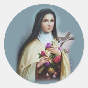 Santa Teresa de Lisieux con pegatina crucifijo/ros