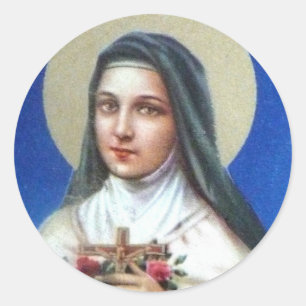 Santa Teresa de Lisieux con pegatina crucifijo/ros