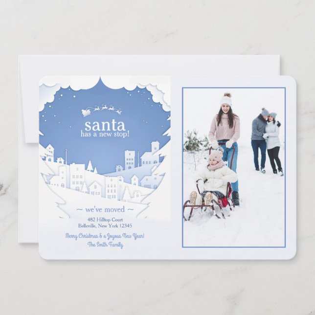 Santa Tiene Nueva Tarjeta De Fotos De Festividades (Anverso)