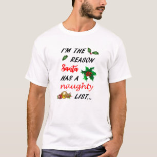 Santa tiene una camiseta lista traviesa