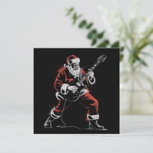 Santa tocando la guitarra Retro 90s Navidad Rock
