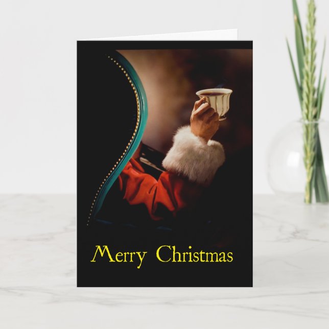 "Santa toma tarjeta de Navidad de un descanso para (Anverso)