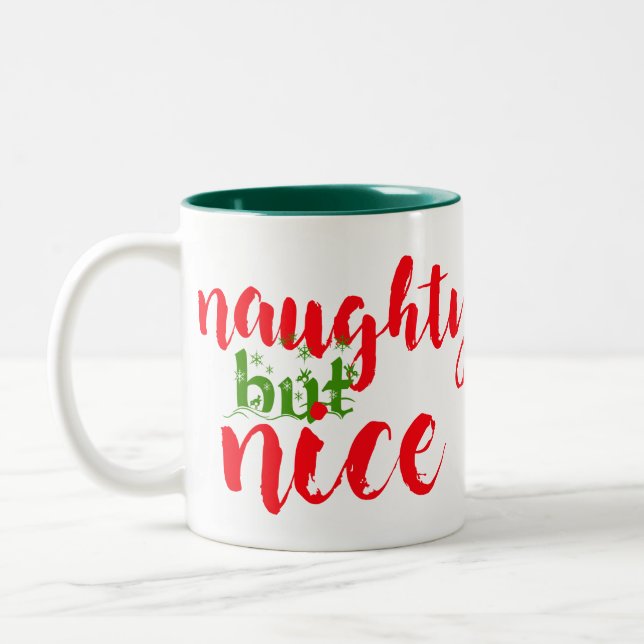 santa traviesa pero lindo navidades diseño de taza (Izquierda)