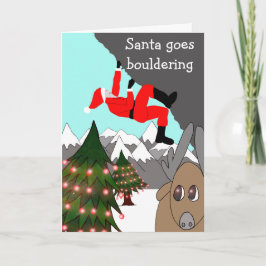 Santa va a bouldering la tarjeta de Navidad