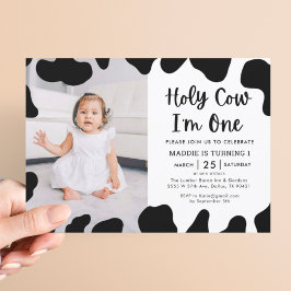 Santa vaca soy una foto primera invitación de cump