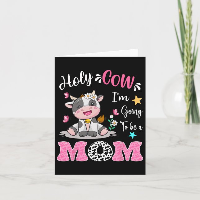 Santa Vaca Voy a Ser Mamá Anuncio de Embarazo (Anverso)