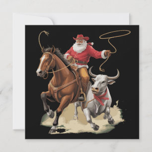 Santa Vaquero Navidad Occidental Lazo Vintage 
