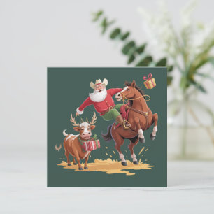 Santa Vaquero Occidental Rodeo de Navidad Caballo