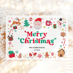 Santa Verde Rojo Feliz Navidad Invierno de Maravil<br><div class="desc">Celebra la magia de las vacaciones con esta carta de Navidades encantadora, una pequeña pero significativa manera de transmitir tus mejores deseos y espíritu festivo a tus seres queridos. Esta carta cuenta con un ilustracion delicioso y lúdico de adorados elementos Navidades, bellamente representados en una encantadora paleta de rojo, verde...</div>