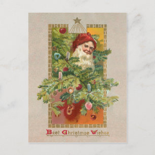 Santa victoriana y árbol de Navidad
