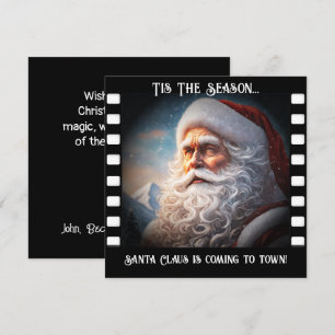 ¡Santa viene a la ciudad pronto! Tarjeta de felici