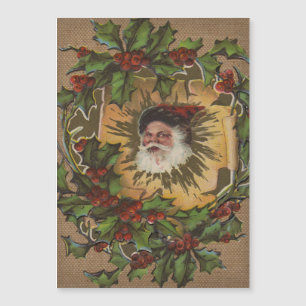 Santa Vintage Antiguo Acebo Navidad