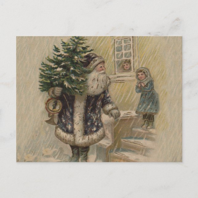 Santa Vintage Nieve Árbol de Navidad (Anverso)