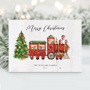 Santa Vintage Tren De Navidad No-Foto