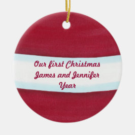 Santa Waist blanco rojo nuestro primer ornamento n