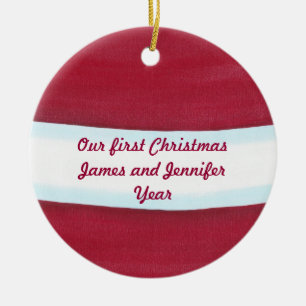 Santa Waist blanco rojo nuestro primer ornamento n