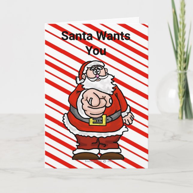 Santa Wants Toilet Paper Tarjeta de Navidades dive (Anverso)