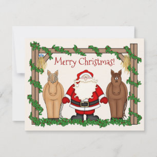 Santa y Caballos Feliz Navidad